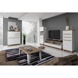 Salon complet LIER Meuble TV, vitrine, table basse et colonne Table LIER Style scandinave