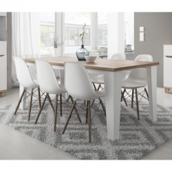 Table blanc et bois style scandinave LIER