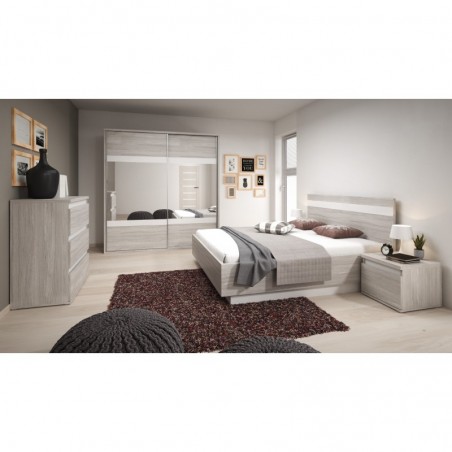 Chambre A Coucher Complete Montreal Gris Et Blanc En Mdf