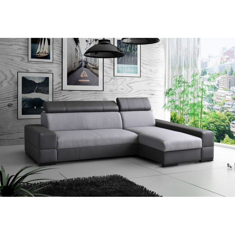 Canapé d'angle convertible CAPRI 4 places gris clair gris foncé Canapé d'angle convertible CAPRI 4 places gris clair gris foncé