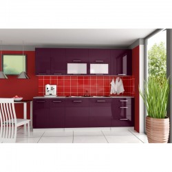 Cuisine complète 2m60 aubergine TARA plusieurs couleurs