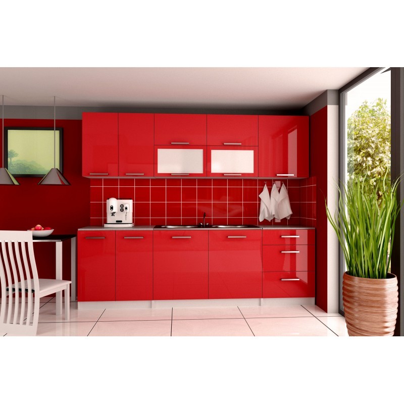 Cuisine complète 2m60 rouge TARA