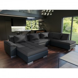 canape convertible marron noir 7 places lemon